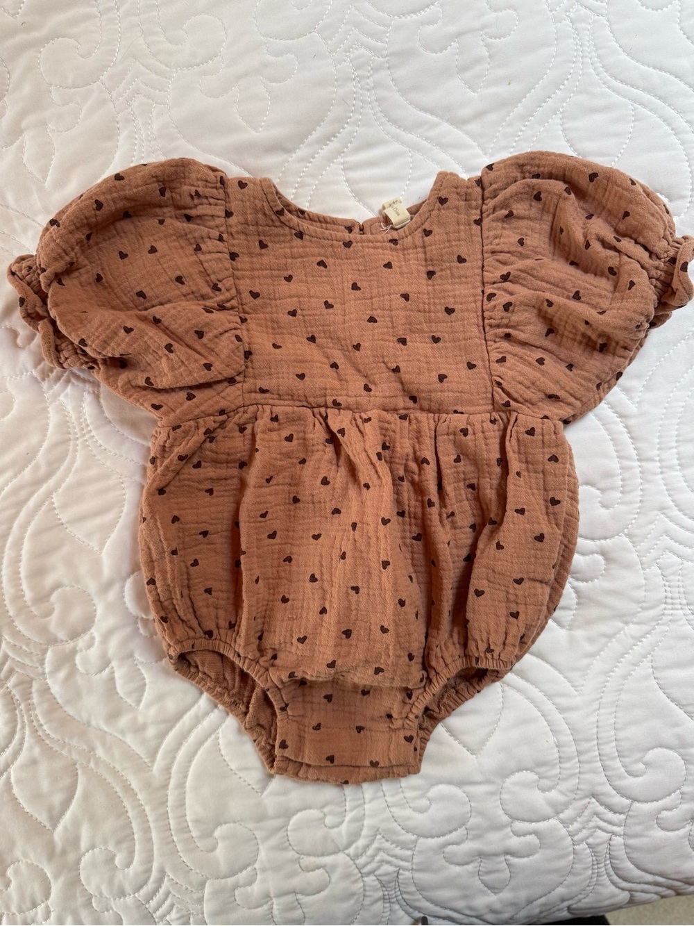 Quincy Mae Mauve Brown Heart Romper